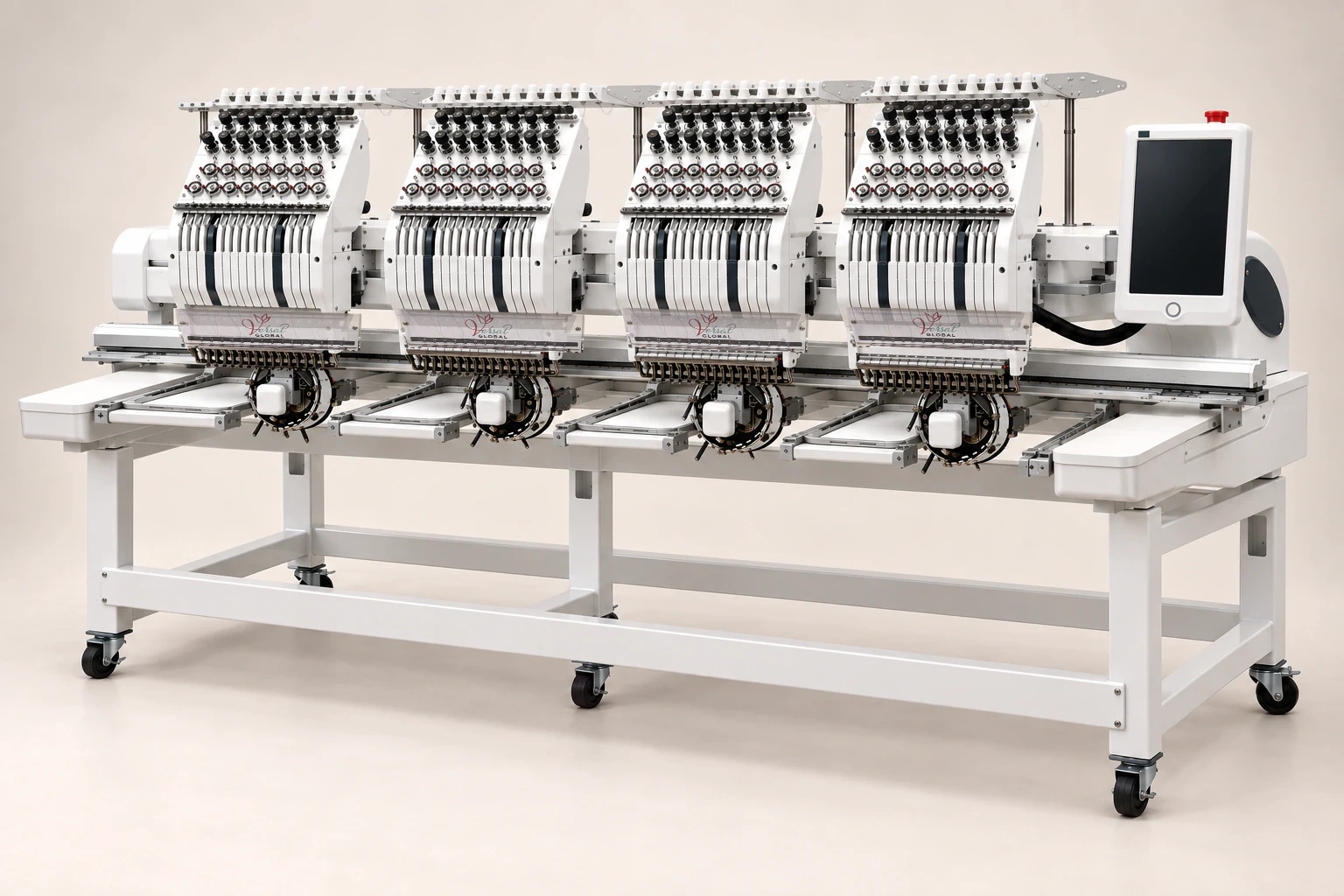 Máquina de bordado industrial Versat Global de 4 cabeças